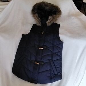 Maurices Navy Blue w/Tan Faux Fur-Lined Hood, NWOT!